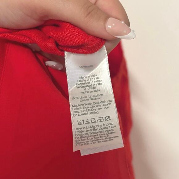 NWOT Madewell Cross-Back A-Line Mini Dress in Linen Red Size 12 - Picture 8 of 8